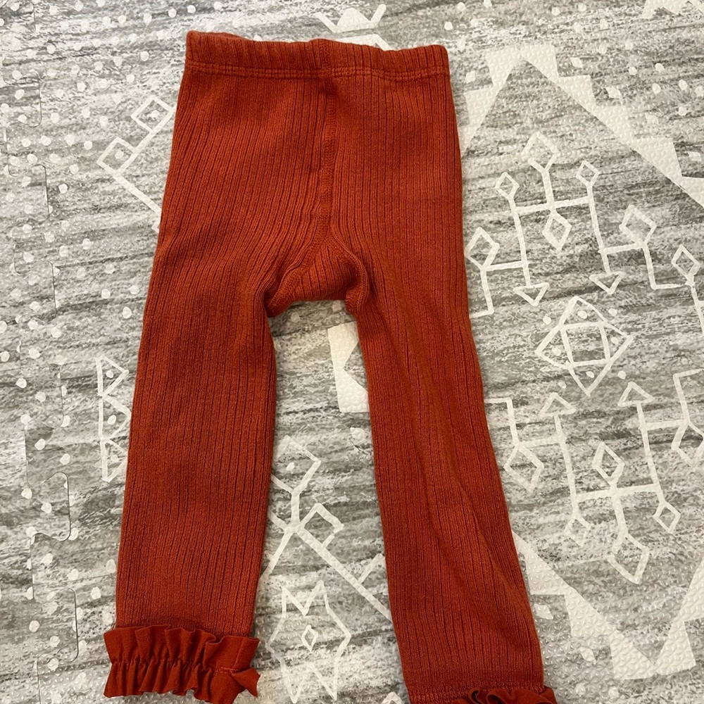 Ruffle Butts Rust Kids knit tights